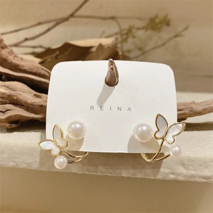 Pretty Enamelled Butterfly Studs - BlingVows - Best Imitation & Anti Tarnish Jewelry Wholesaler