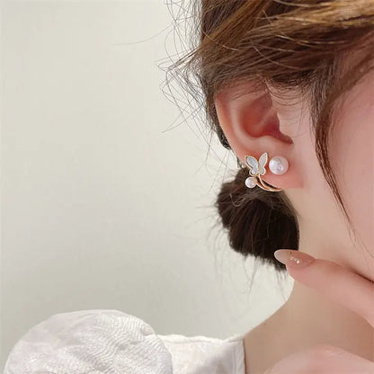 Pretty Enamelled Butterfly Studs - BlingVows - Best Imitation & Anti Tarnish Jewelry Wholesaler