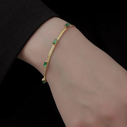 Retro Cubic Zircon Snake Chain Bracelet - BlingVows - Best Imitation & Anti Tarnish Jewelry Wholesaler