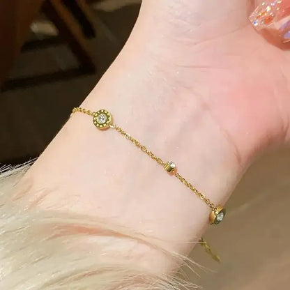Roman Numbers Diamond Studded Bracelet - BlingVows - Best Imitation & Anti Tarnish Jewelry Wholesaler