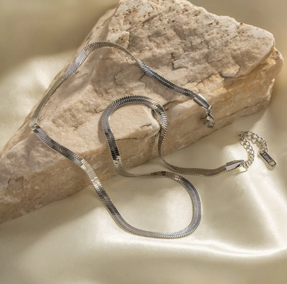 Silver Silk Snake Herringbone Snake Chain - BlingVows - Best Imitation & Anti Tarnish Jewelry Wholesaler