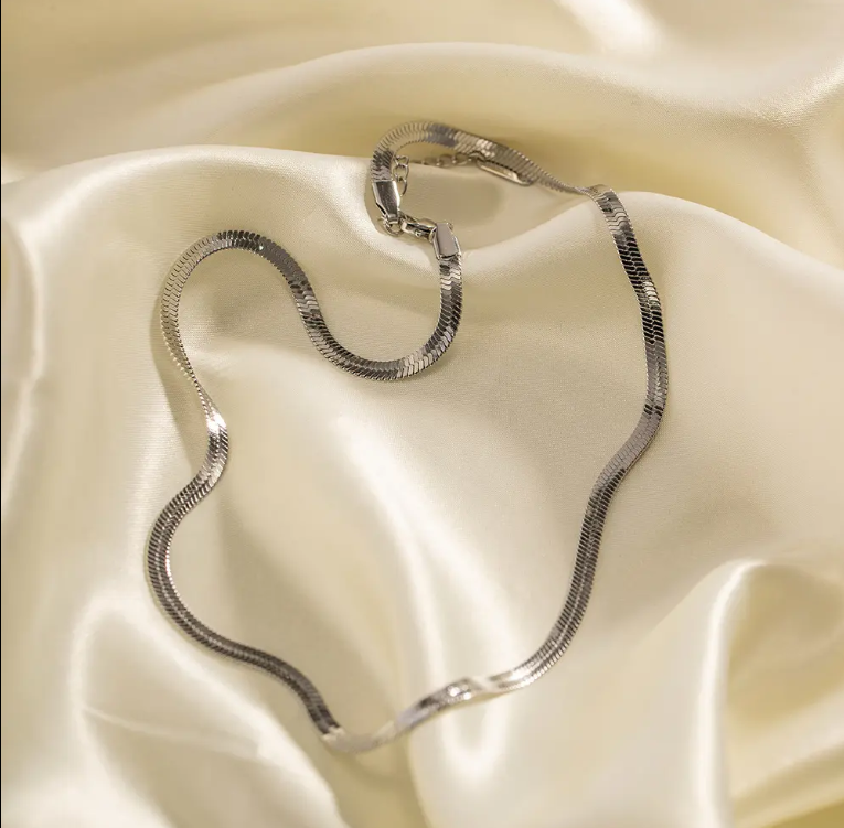 Silver Silk Snake Herringbone Snake Chain - BlingVows - Best Imitation & Anti Tarnish Jewelry Wholesaler