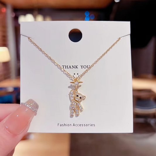 Teddy Bear Chain Pendant Necklace - BlingVows - Best Imitation & Anti Tarnish Jewelry Wholesaler