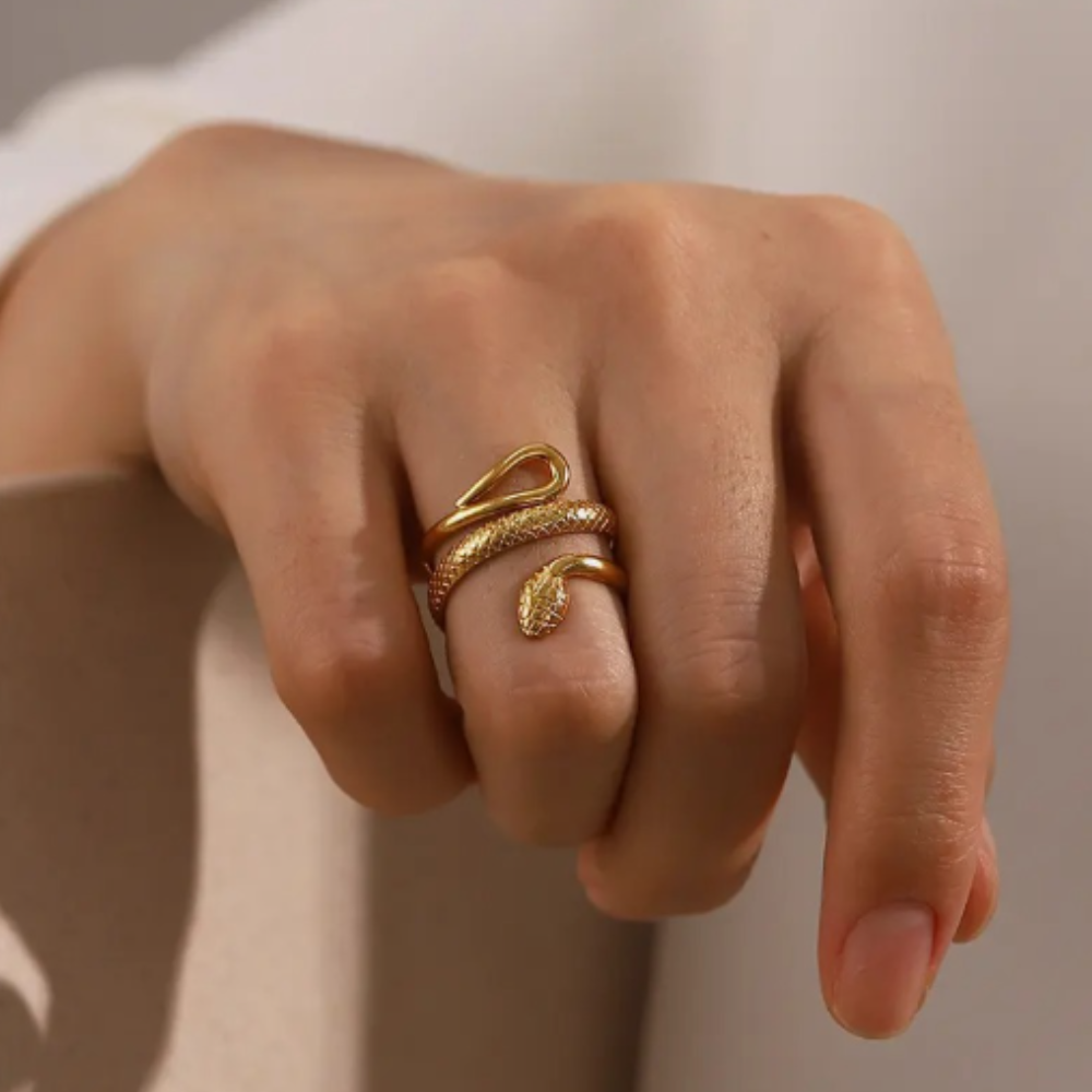 Textured Snake Ring - BlingVows - Best Imitation & Anti Tarnish Jewelry Wholesaler