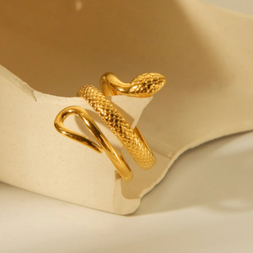 Textured Snake Ring - BlingVows - Best Imitation & Anti Tarnish Jewelry Wholesaler