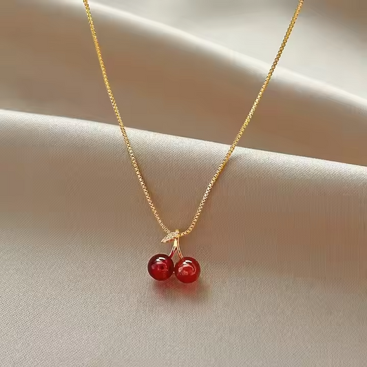 The Red Cherry Necklace - BlingVows - Best Imitation & Anti Tarnish Jewelry Wholesaler