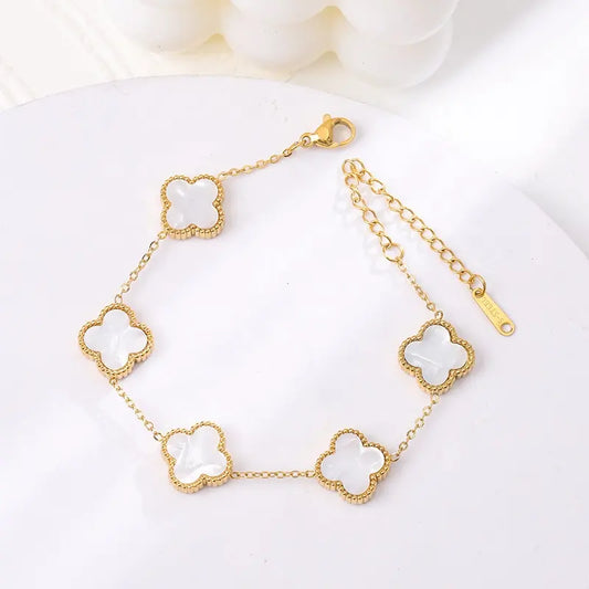 White Lucky Clover Necklace - BlingVows - Best Imitation & Anti Tarnish Jewelry Wholesaler