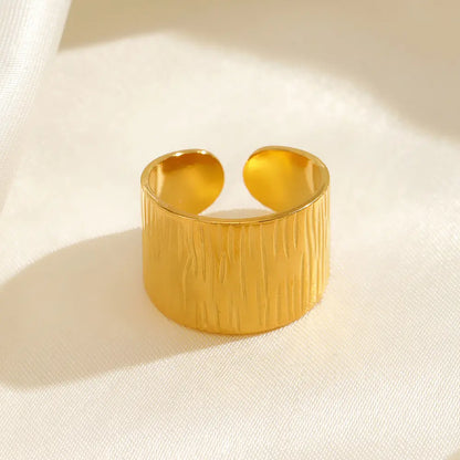 Wide Textured Gold Plated Ring - BlingVows - Best Imitation & Anti Tarnish Jewelry Wholesaler