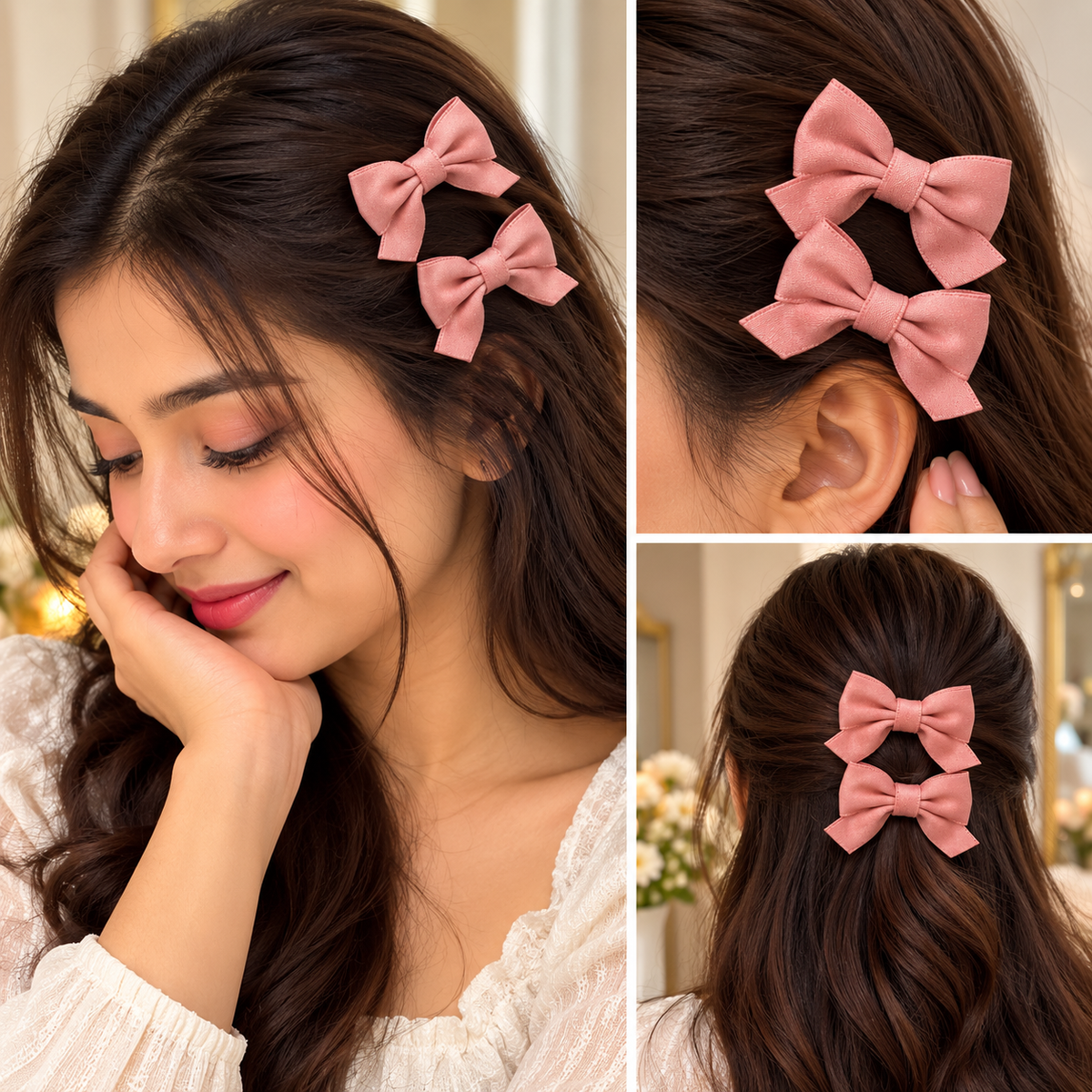 Cute Double Bow Hair Clips